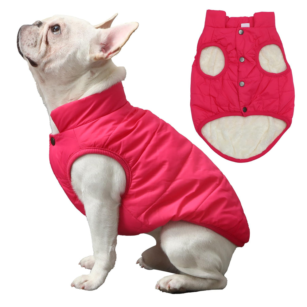 JoyDaog pink 2layers fleece jacket front view for cold-weather walks