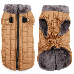 JoyDaog warm fleece coat with built-in harness and D-rings for secure leash