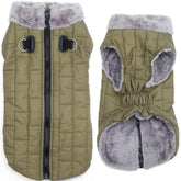 JoyDaog warm fleece dog coat back zipper enables easy on and off for busy owners.