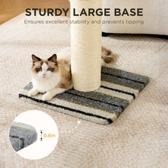 Joydeco cat scratching post base stability shot demonstrates safe, wobble-free play.