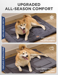 Joydeco dog bed with high-density foam padding for supportive comfort in crates.