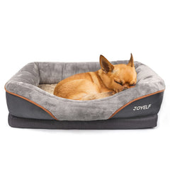 JOYELF memory foam dog bed small base shows contouring comfort for small dogs during naps