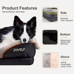 JOYELF memory foam dog bed small cover removable for easy cleaning