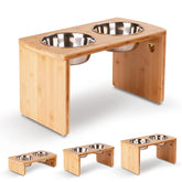 JOYOPAW elevated-dog-bowl-stand-natural reduces mess during meals for large dogs.