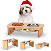 JOYOPAW elevated-dog-bowls-stand natural bamboo for stable feeding