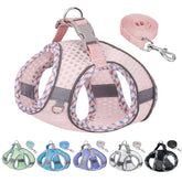 JOYPAWS Tiny Dog Harness Pearl Pink XXXS top view emphasizes breathable mesh for hot weather.