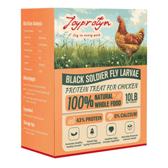 Joyprotyn dried BSFL larvae 10lb bag for easy, protein-rich poultry feeding