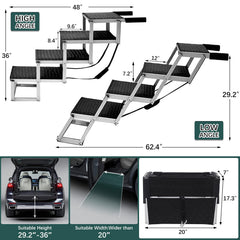 Joyrally aluminum lightweight dog ramp reduces load for travel.