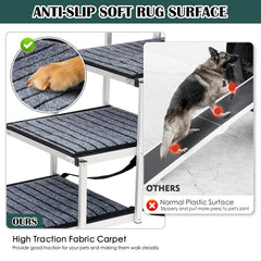 Joyrally dog ramp anti-slip surface helps pets walk confidently.