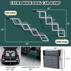 Joyrally heavy-duty aluminum pet stairs provide lightweight, durable steps for SUV entry.