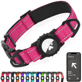 Joytale Airtag Dog Collar closeup pink for high visibility during walks