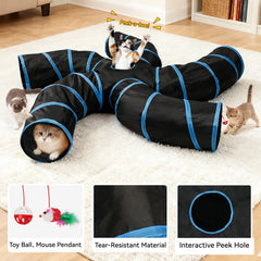Joytale Cat Tunnel with storage strap roll-up enables easy tidy after play sessions.