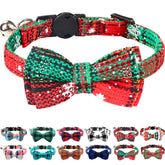 Joytale Christmas green cat collar with bells for festive safety and visibility.