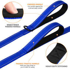 Joytale dog leash dual-handles padded for comfortable grip.