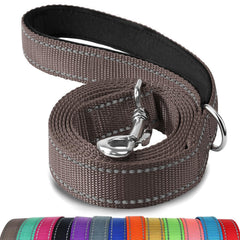 Joytale 6ft brown double-sided reflective leash improves visibility during night walks