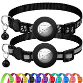 Joytale reflective airtag cat collar with bell enhances nighttime visibility for safe outdoor play.