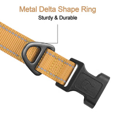 Joytale Reflective Dog Collar metal D-ring for secure leash attachment