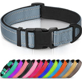 Joytale reflective dog collar gray large with reflective thread for nighttime visibility.