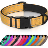 Joytale Reflective Dog Collar khaki close-up showing padded comfort for daily wear