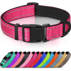 Joytale reflective dog collar padded neoprene for comfortable daily wear.