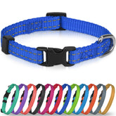 Joytale small dog collar navy-xs with reflective safety for night walks.