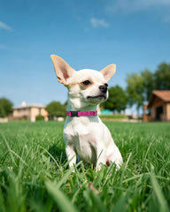 Joytale reflective collar with 360° stitching increases visibility during night walks.