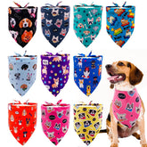 JpGdn paw-print bandana on a large dog for stylish photo props