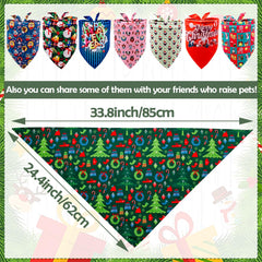 JpGdn Christmas dog bandana with Santa pattern for holiday party appearances