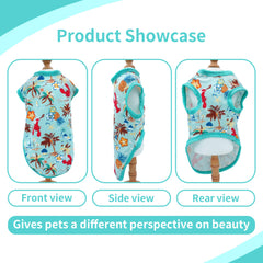 JpGdn Hawaiian dog shirt fabric close-up showing soft breathable material for pets