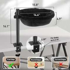 JSLIN Cat Desk Bed stable steel base supports up to 45lbs with non-slip feet