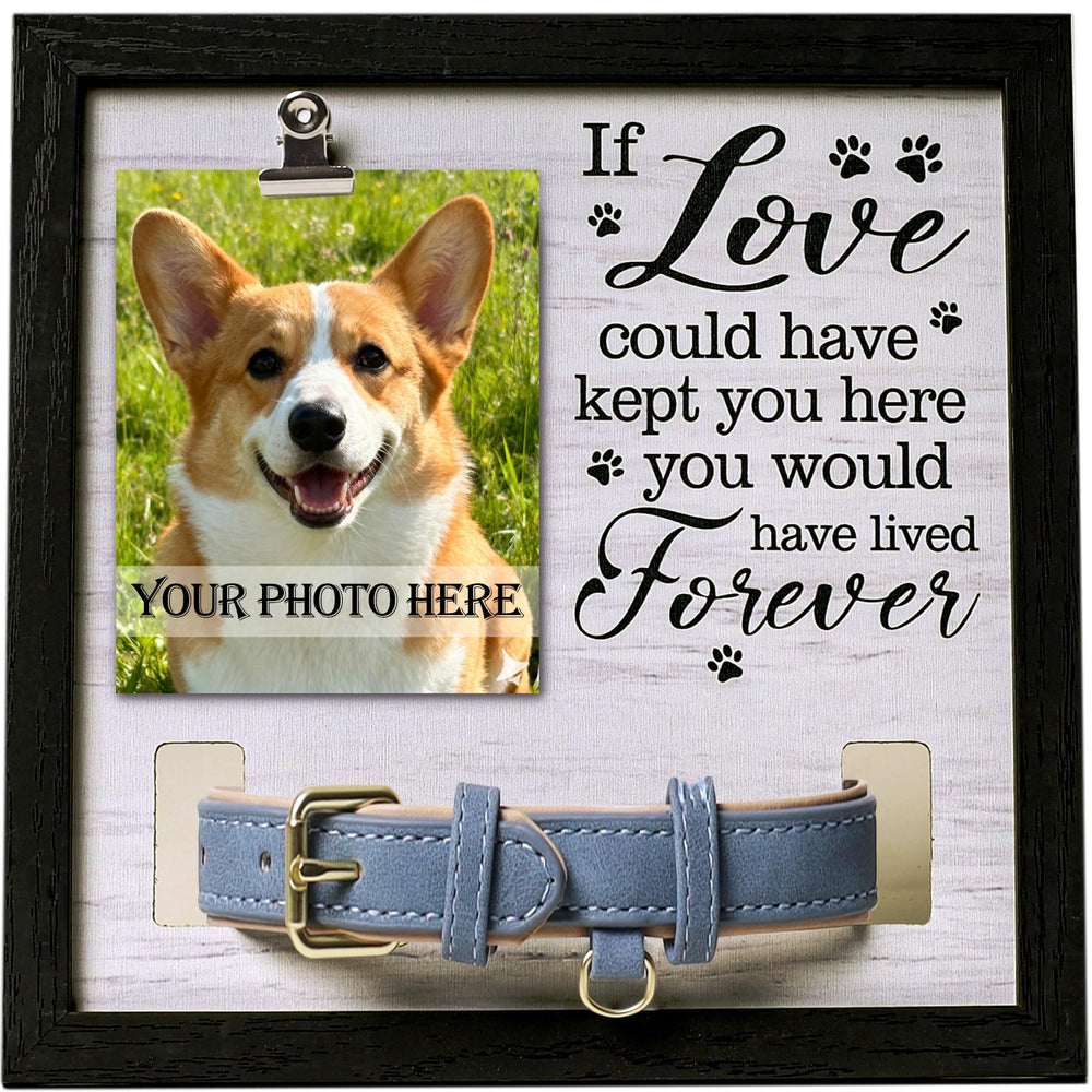 JSSTEM pet memorial frame front view with warm wood texture for memories