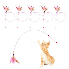 JTQXX cat feather toy pack front view for engaging play sessions