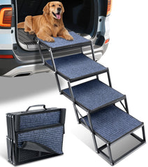 JTSIOV dog stairs folded compact for easy car storage and travel.