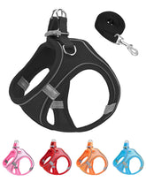 JUFOO XXXS black soft mesh harness close-up highlighting breathable daily comfort.