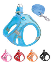 JUFOO XXXS blue soft mesh harness closeup highlights breathable comfort for daily walks