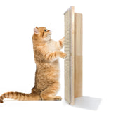 Jugglenaut couch corner scratching post front view; stylish cat playground that blends with home decor.