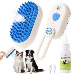 JUGIRUN Cat Steam Brush shows an ergonomic handle for comfortable grooming sessions.