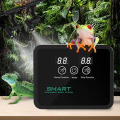 Juilsioa reptile humidifier timer shows automated spray options