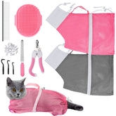 JULMELON cat washing bag pink for calm, safe bathing