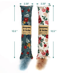 Jumpaws crinkle kicker with feather tail stimulates curiosity and active play.