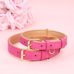 Jumpress Leather Dog Collar zinc alloy buckle provides durable hardware for adventures.