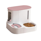 Junbec-Pet cat feeder water dispenser 2in1 setup shows organized meals and spill-free use
