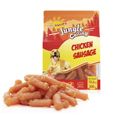 Jungle Calling Chicken Sausage Treats front pack showing product, ideal training rewards