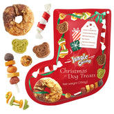 Jungle Calling Christmas Dog Treats festive stocking display for holiday rewards