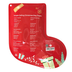 Jungle Calling Christmas Dog Treats variety-pack showing flavors for picky dogs