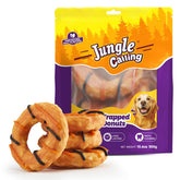 Jungle Calling dog treats donut closeup showing durable chew for long-lasting entertainment