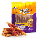 Jungle Calling duck-wrapped-collagen-stick dog chew for long-lasting entertainment.