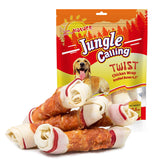 Jungle Calling huesos nudos envueltos en pollo, ideal para entrenamiento
