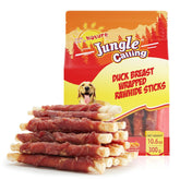 Jungle Calling, palito piel cruda envuelto en pato, ideal como premio de entrenamiento.