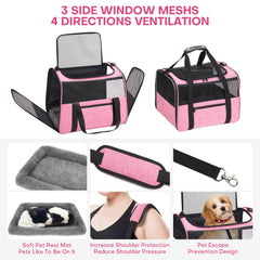 JUNGYOUN cat carrier exterior pocket stores treats and toys for travel.